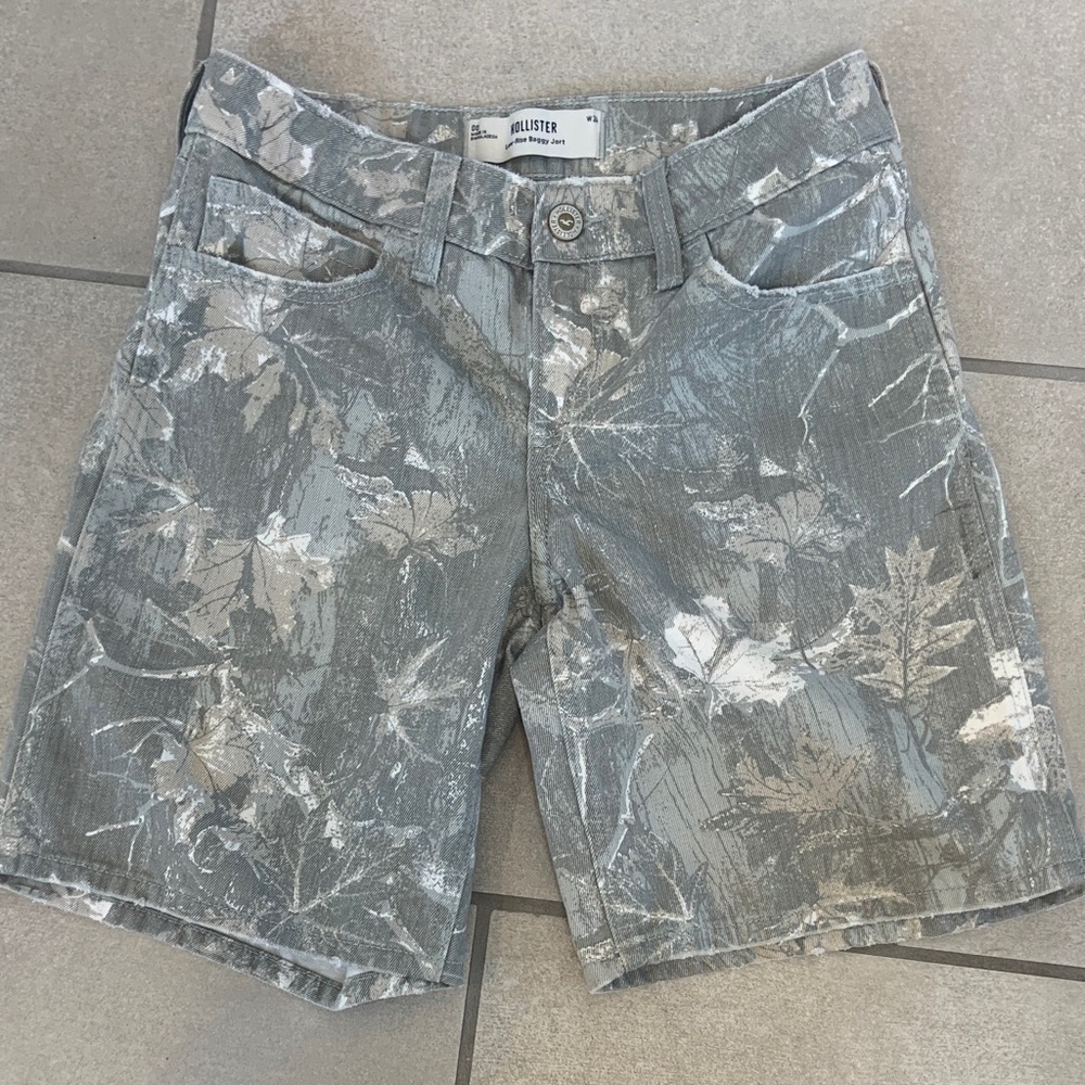 Hollister Gray Camouflage Jean Shorts